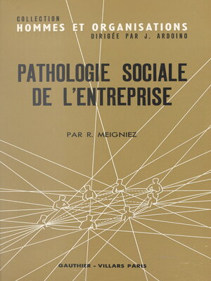 cover image of Pathologie sociale de l'entreprise